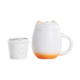 南山先生 陶瓷家用馬克杯 茶水分離泡茶杯 柴圓滾滾 帶過濾