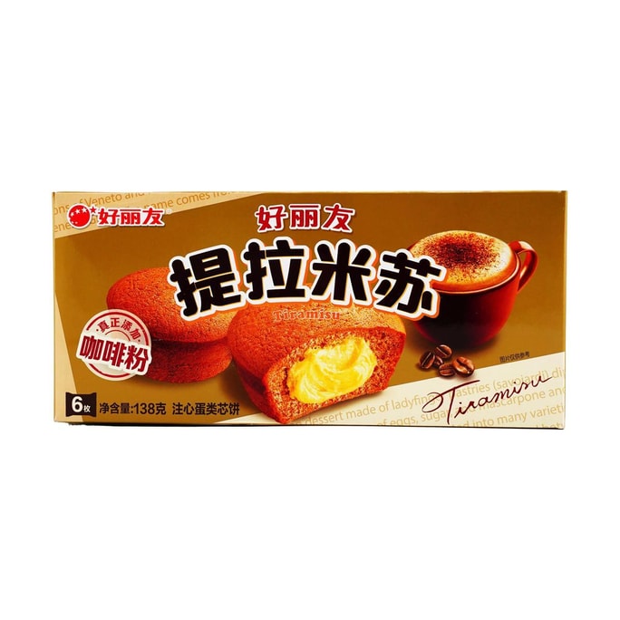 大陆版ORION好丽友 提拉米苏注夹心蛋糕派  6枚入 138g
