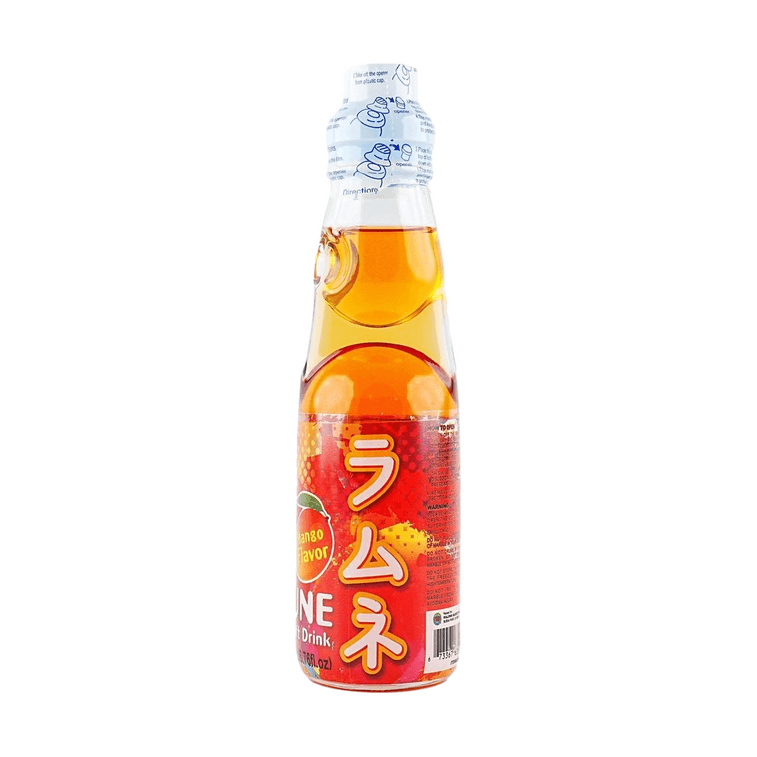 Ramune Drink 7 Flavors Combination Pack Original +Peach+Melon+Mango+Strawberry+Lychee+Orange Flavor, 6.76 fl oz*7【7 Pack 12
