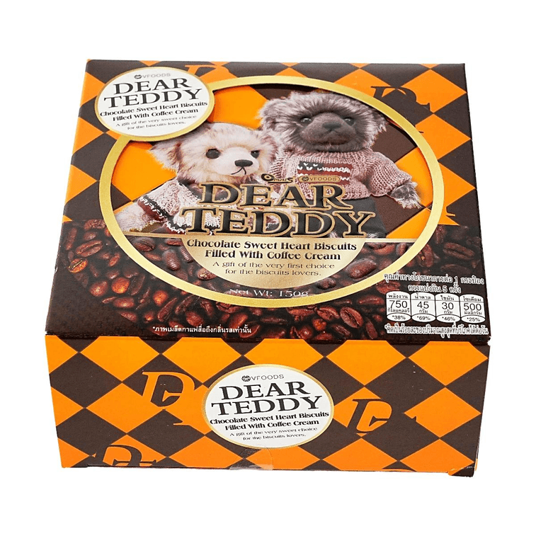泰國VFOODS 親愛的泰迪熊 濃鬱咖啡味夾心巧克力餅乾 罐裝 150g【泰國超人氣零食伴手禮】 8