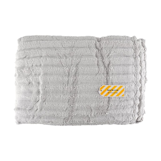 Coral Fleece Bath Towel Vertical Stripe Oversized Bath Towel Bath Towel Gray 80160cm