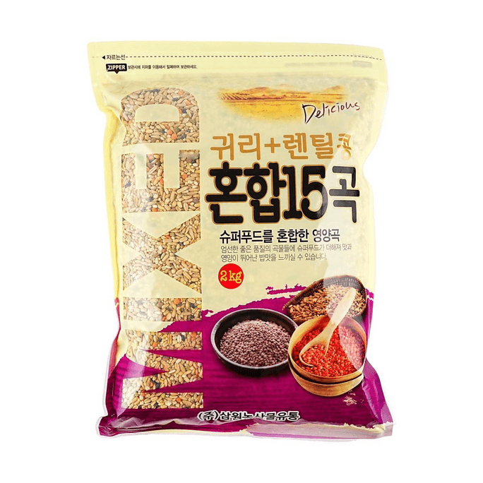 Mixed 15 Grain, Oat + Lentil, 70.5oz【For Rice, Porridge, and Soy Milk】