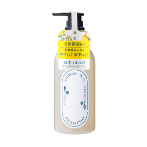 日本RINREN凛恋 天然柚子&橙花精油洗发水 植物氨基酸无硅油洗发露 控油蓬松 强韧护理 480ml