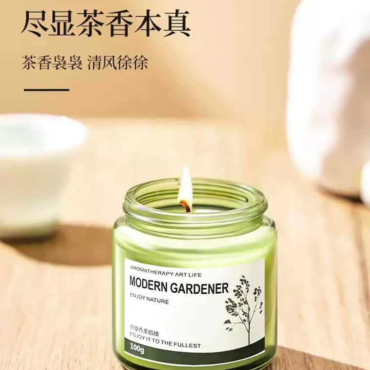 松里茶の香り付きディフューザー #西湖龍井茶。室内で長時間持続するお茶の香りは、洗練された落ち着きと安らぎを与え、眠りを誘います。ロマンチックで癒し効果のある雰囲気を演出します。天然ココナッツワックスオイルを使用。妊婦や赤ちゃんにも安心してお使いいただけます。洗練された芸術的なギフトです。100g 7