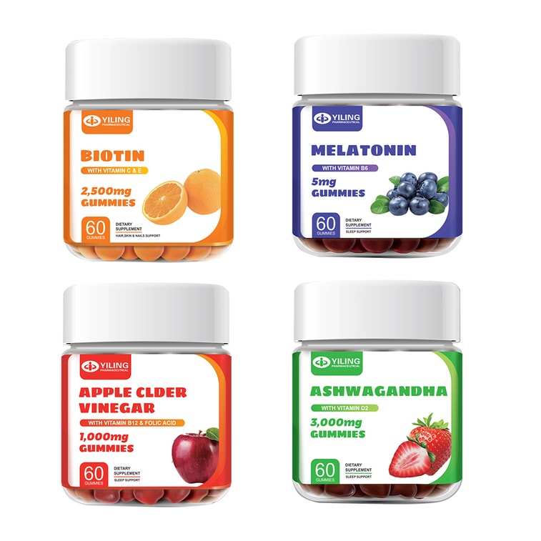 [미국에서 온 다이렉트 메일] 체중 감량 및 해독/장 건강을 위한 Yiling 사과식초 구미 60캡슐/병 5