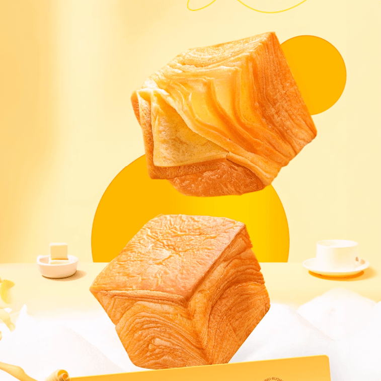 友臣 手剥牛乳千层面包 魔方翻页吐司 2kg【24层折叠起酥】【整箱约23枚】 6