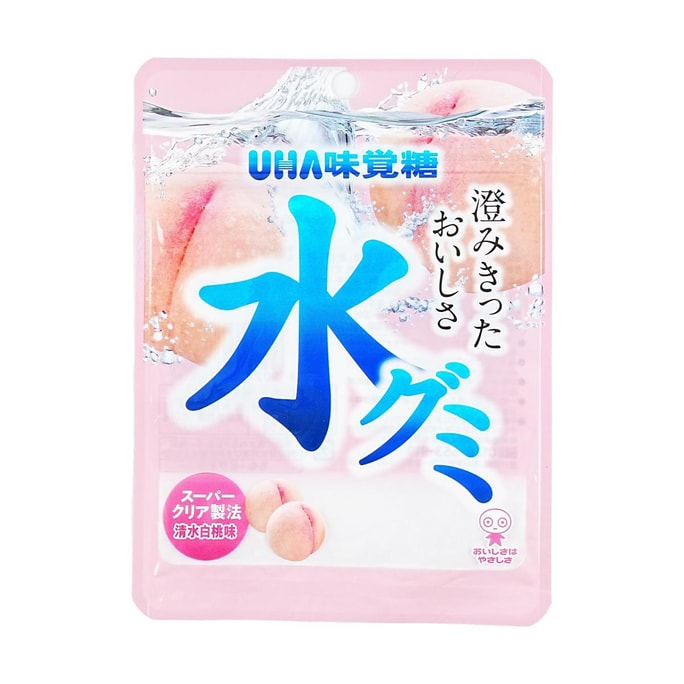 日本UHA悠哈 味覺糖 水色系列 透明水滴軟糖 清水白桃口味 40g