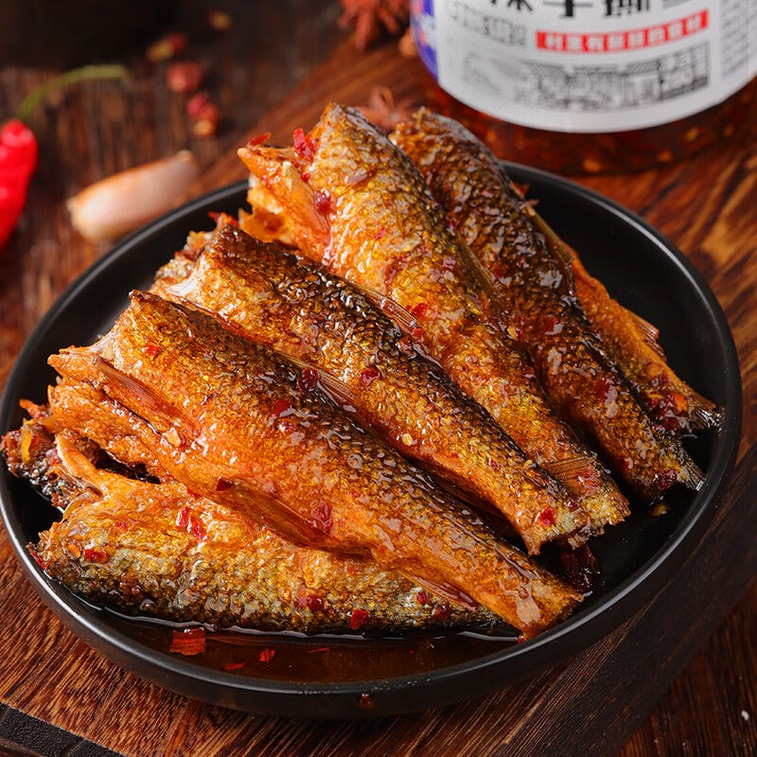 【中國直郵】 蜀姑娘 窯塘村 湖南特產小魚乾燻魚火焙魚罐裝即食下酒下飯菜香辣手撕魚280g 3