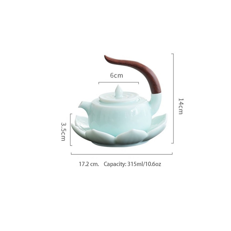 Tea Set Gift-Suet Jade Brewing Teapot With Saucer 5