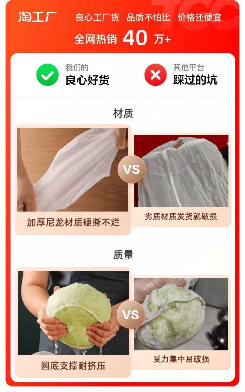 乐辰翔 饺子馅挤水器碗型大口沥水袋过滤脱水压菜神器大 中 小各1个