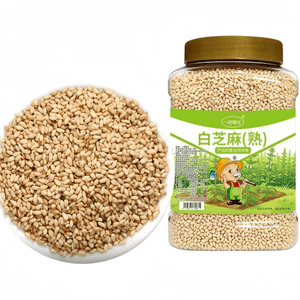 Freshly Roasted White Sesame, Clean, Sand-free, No Need To Wash, Full Grains, 500g*1 Jar