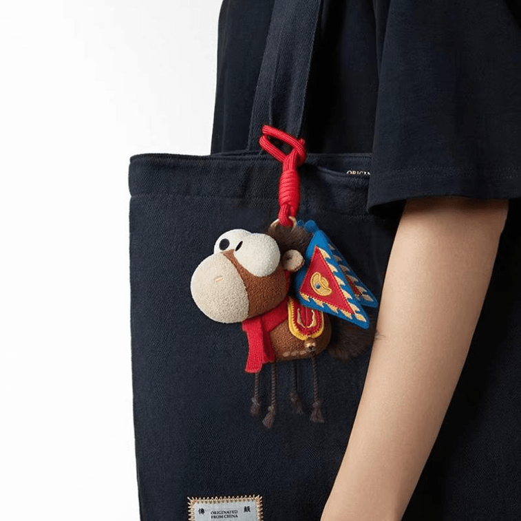 [中国直送] Youquyoupin Wentongzi Yima Dangxian 人形 新年 布製 ぬいぐるみ バッグ キーチェーン ギフト (幸運) 19-33cm 3