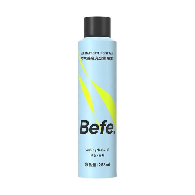 BEFE Airy Matte Finish Hair Spray, 9.74 fl oz, Lightweight Long-Lasting Hold