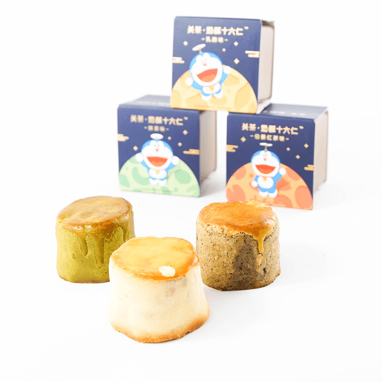 【北美独家】关茶X 哆啦A梦 奶酥十六仁糕点 月饼礼盒 6枚心意装 300克【本礼盒刀叉为塑料刀叉】 18