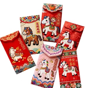 Embroidery Style House Red Envelope 6 Pcs in 1 Bag