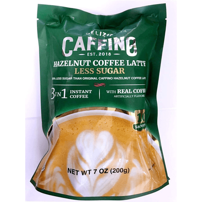 Indonesia Caffino 3 In 1 Instant Coffee Latte With Less Sugar 7 Oz Hazelnut