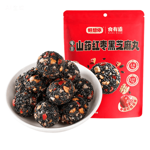  好想你 山药黑芝麻丸红枣核桃养生健康零食丸子 休闲零食、补气血滋补食品 高钙、高蛋白、镁、锌无色素、无添加健康食品【一年销售300万颗】