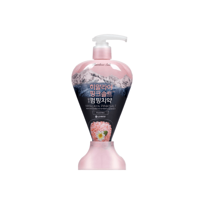 韓國LG 喜馬拉雅粉紅鹽牙膏 清幽花香 按壓式牙膏 清新口氣 美白牙齒 285g 超大容量