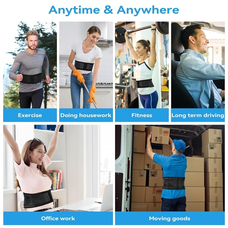 Back Support with Magnet, Tourmaline Magnetic Back Braces for Lower Back Pain Relief, Self Heating & Soothing Waist Band, Lumbar Support Belt for Herniated Disc/Sciatica (Medium) 5