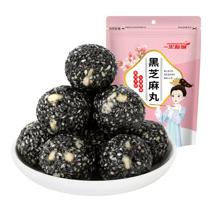 【中国直送】Yiguo アリュール 黒ゴマボール クルミゴマボール 手作り本物ゴマボール ハニースナック 128g*1