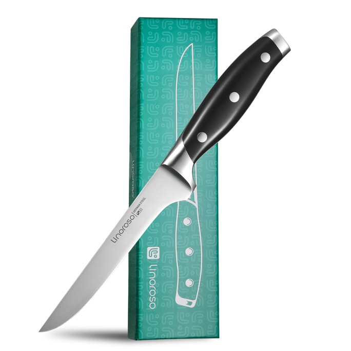 【米国内送料無料】Linoroso 5.7 インチ キッチン ボーンナイフには美しいギフトボックスが付属します。