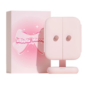 【中国直送】DOCO 化粧鏡 ライト付き LEDミラー 卓上照明付きスマート化粧鏡 ビューティーミラー シェルミラー 標準バージョン - ウォームミストスモークパウダー 2500mAh USB充電