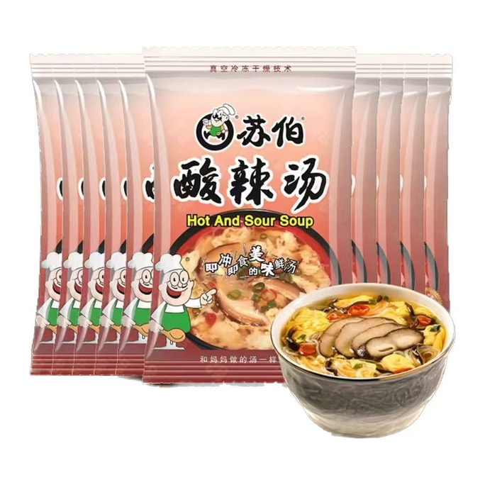 【中国直送】素坊酸辣湯 即席おいしいスープ フリーズドライ即席スープ 袋 12g*10袋