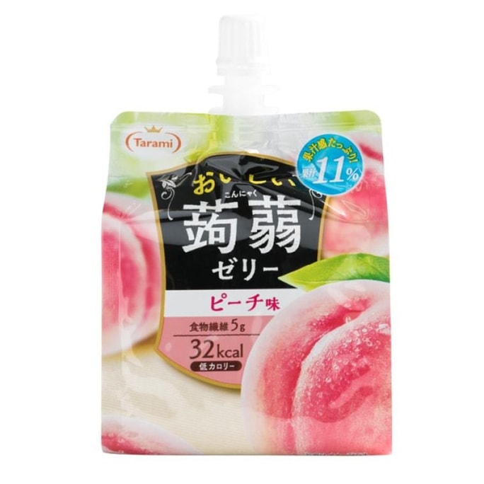 [일본 직배송] 타라미 저칼로리 곤약과즙 젤리 백도맛 150g