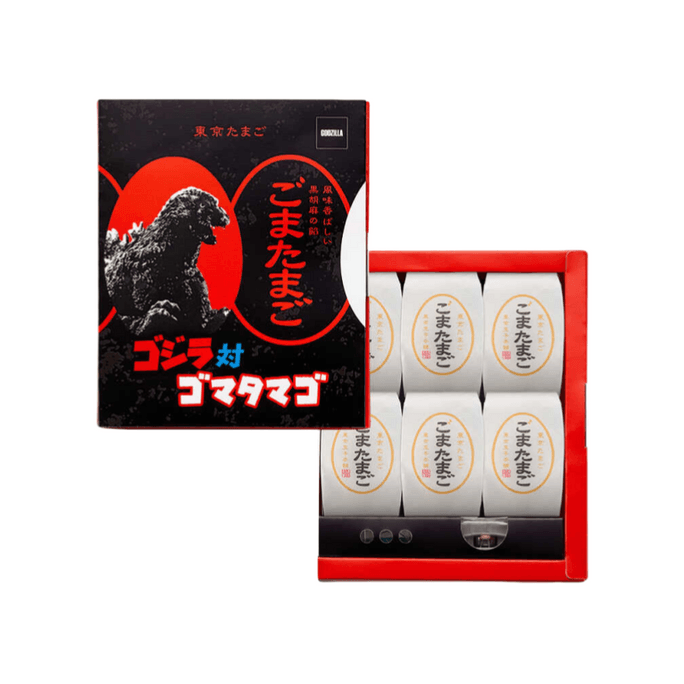 Sesame Flavor Chocolate Egg Sandwich Cake Special Edition Godzilla Gift Box 6 Pieces