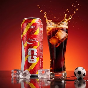 Coca Cola FIFA World Cup Limited Edition Can,8.45 fl oz *6【6 Packs】【Random Flag Design,Packing May Vary】