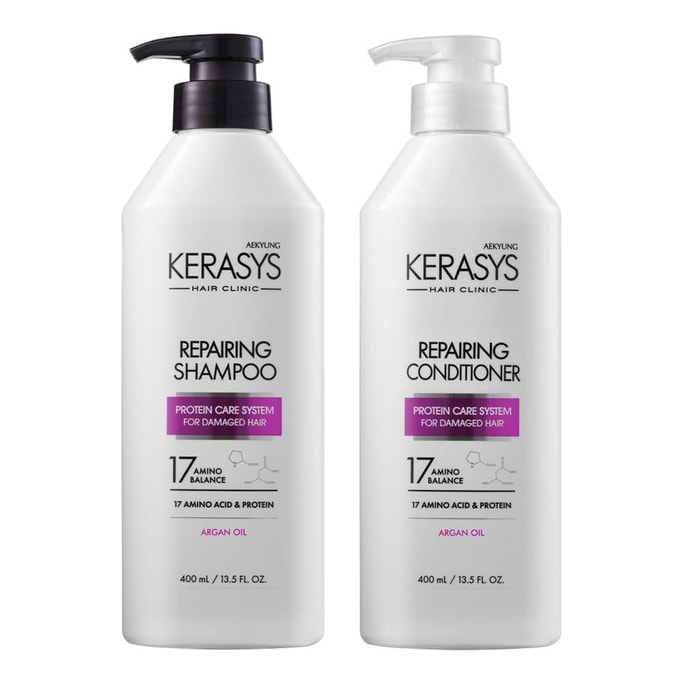 韩国 Kerasys 爱敬东方精华修补受损秀发增加弹性洗发护发组合