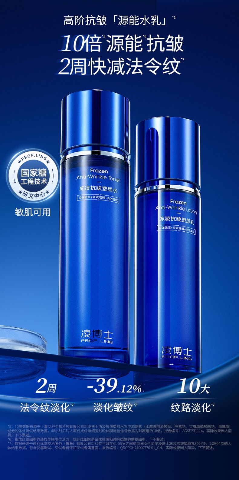 Dr. Ling [Père de l'acide hyaluronique] PROF.LING Blanchissant Hydratant Anti-rides Soin de la peau 2.0 Essence d'eau 120ml Xiaohongshu Bon Produit