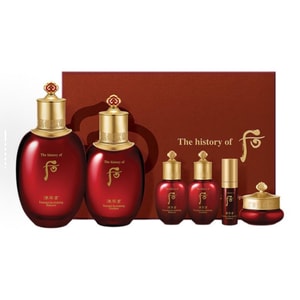 홍콩 직송: 한국의 THE HISTORY OF WHOO: 진위샹 홍화 농축 향수 6종 선물 세트: 깊은 보습, 주름 감소, 젊음의 광채 회복