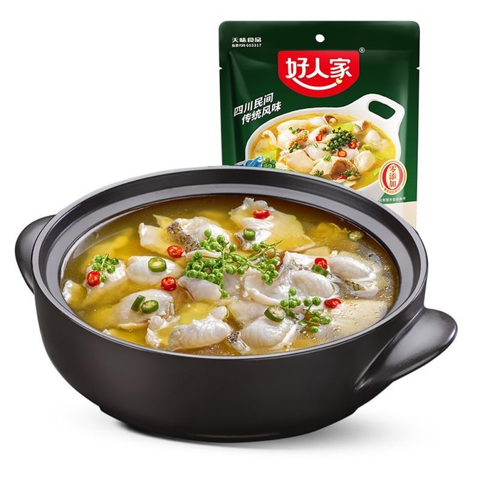 【中国直邮】 好人家 麻辣藤椒鱼 水煮鱼调料酱麻辣花椒鱼底料家用鲜藤椒底料1袋 210克