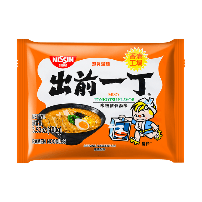 日本NISSIN日清 出前一丁 即食汤面 味噌猪骨汤味 100g