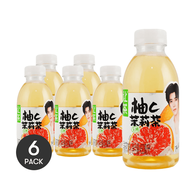 讓茶 柚C茉莉茶飲料 無糖果茶 450ml *6【6份超值裝】【侯明昊同款】【零糖低卡】【維C滿滿】
