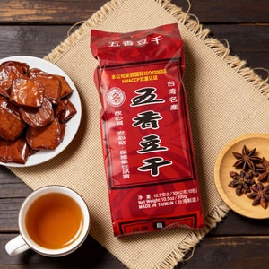 Red Label Square Dried Bean Curd,Five Spice Flavor, 10.58 oz