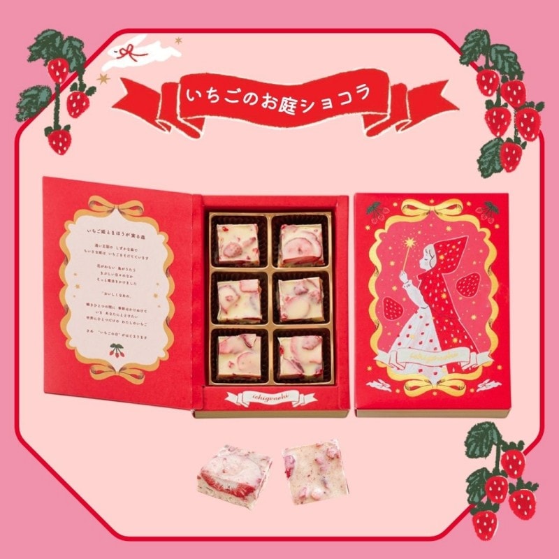 日本 NICHIGO ICHIGO ins超人气 2026情人节 期间限定 白巧莓角方砖巧克力 6个装