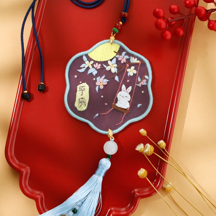 【中国直送】ジャワ島刺繍DIY材料キット お守り 雨乞い 平和の蓮 4