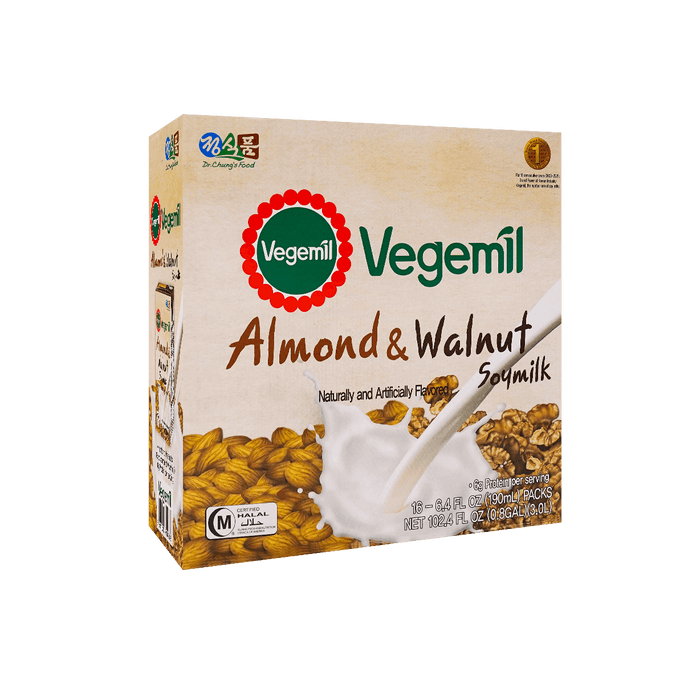 Vegemil Almond & Walnut Soymilk 190ml*16packs