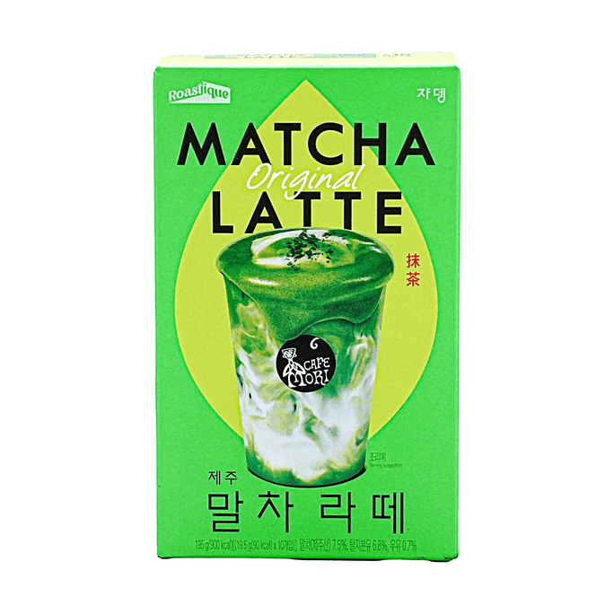 Roastique Matcha Latte Original Flavor, 10 Sticks 6.88oz Jeju Island Ceremonial Grade【Olive Young】