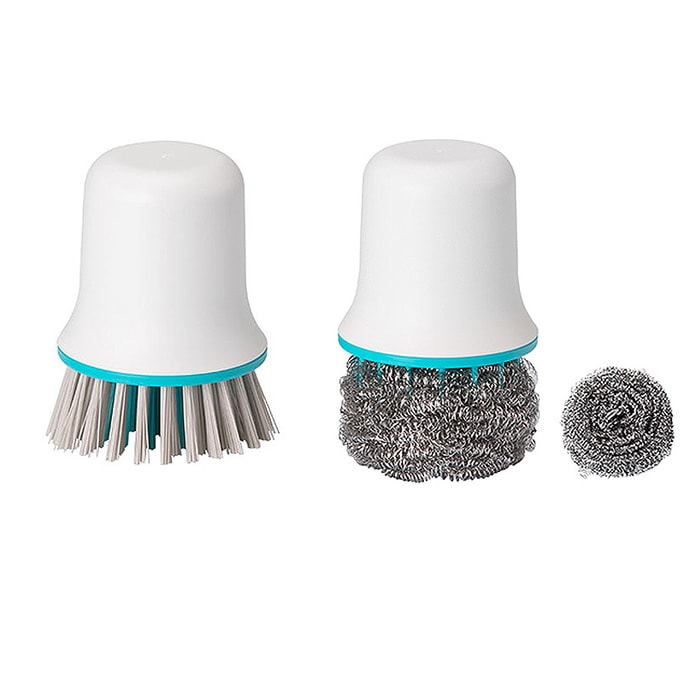 【中国直送】カメリア【鍋洗いセット】毛ブラシ1本＋ワイヤーブラシ1本 手持ち鍋洗い