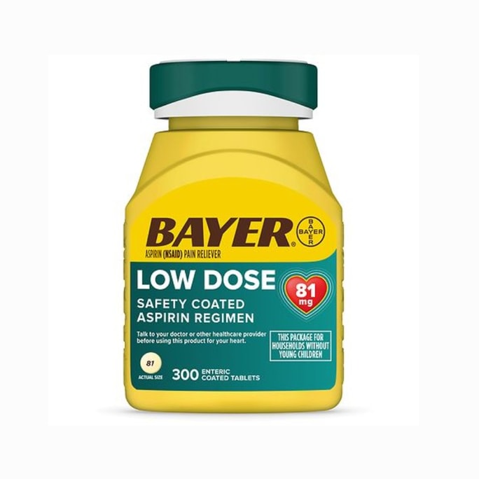 Original Research|Bayer Aspirin Enteric Coated Caplets 81mg 300 Count | Cardiovascular Health Low Dose | Bayer Aspirin Low Dose 81mg Easy Open Caplets 300CT