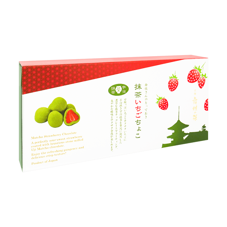 日本MAIKOTEA舞妓茶本铺 草莓夹心抹茶巧克力 120g【整粒草莓】 3