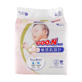 GOO.N PLUS Sensitive Skin Design Baby Waist Sticker Diapers Diapers Unisex Newborn NB Size 0-5kg 76 Pieces