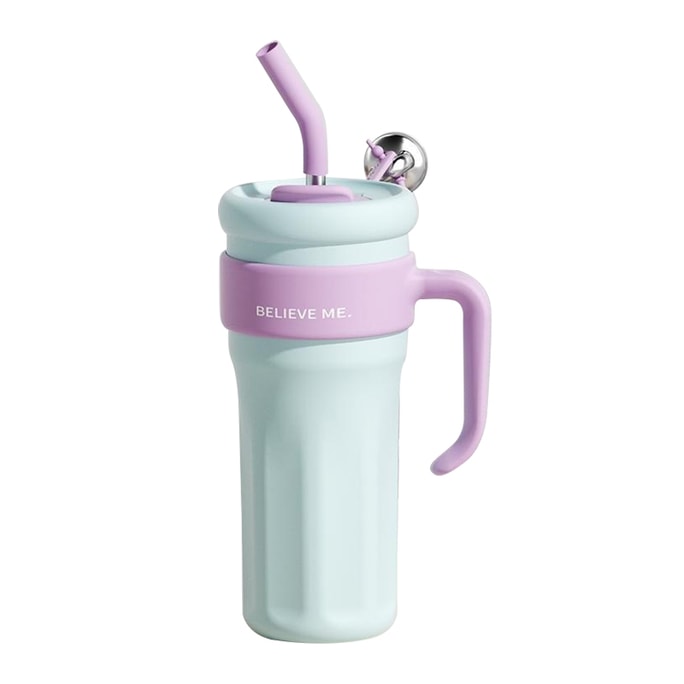 【North America】Believe Me Extra Large Capacity and Good Looking Thermos Cup-Big Mac size Blue 1250ML