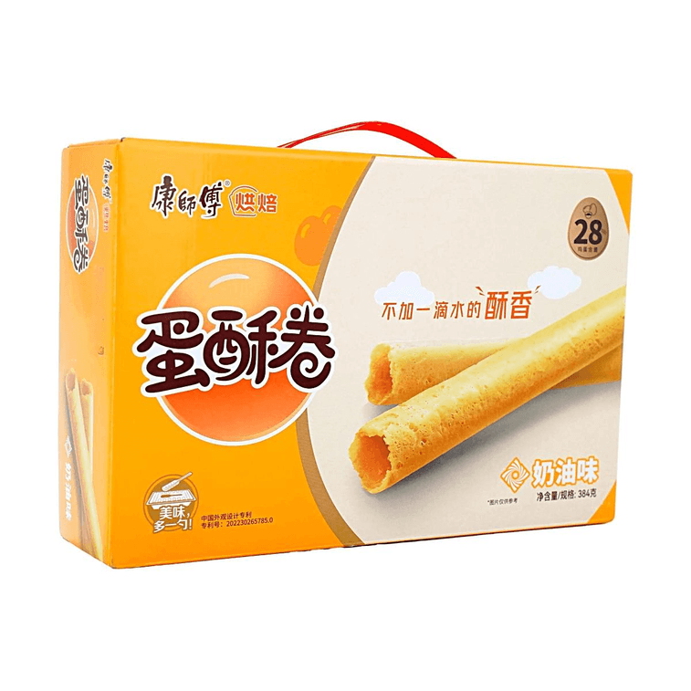康师傅 蛋酥卷 香浓奶油口味 384g 两款包装随机发 7