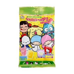 Sanrio Collaboration Friendly Gummy Candy Peach & Muscat Flavor 0.67oz【Includes 1 Character Sticker】