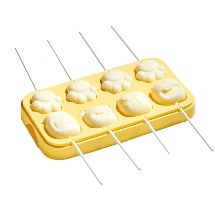 Cheese Stick Silicone Ice Cream Lollipop Baby With Paper Stick+Tie Silk+Candy Bag * 100 Milk Yellow * 1