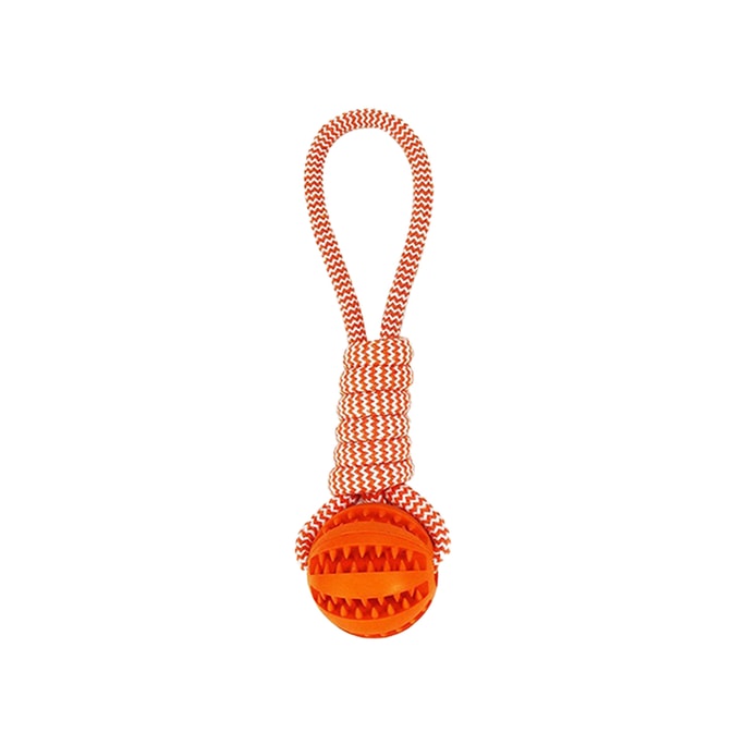 HSPM New Pet Dog Interactive Pulling Rope Leakage Ball Pet Interactive Toy Festival Gift Orange Red F